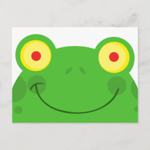 niedliches Peeking Cartoon Frosch Gesicht Postkarte