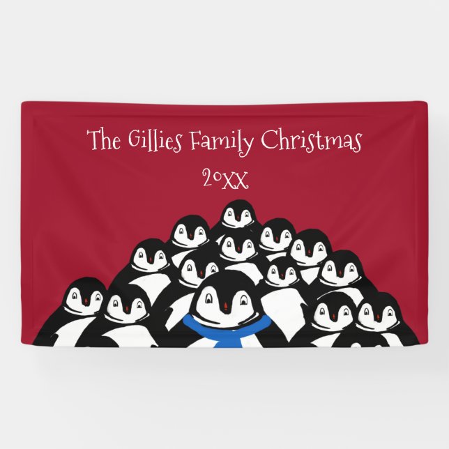 Niedliches Penguin-Party Banner (Horizontal)