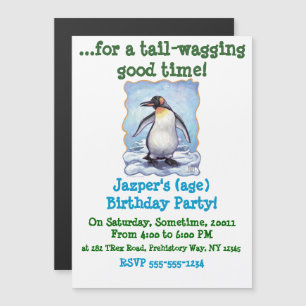 Niedliches Penguin Personalisiertes Party Magneteinladung