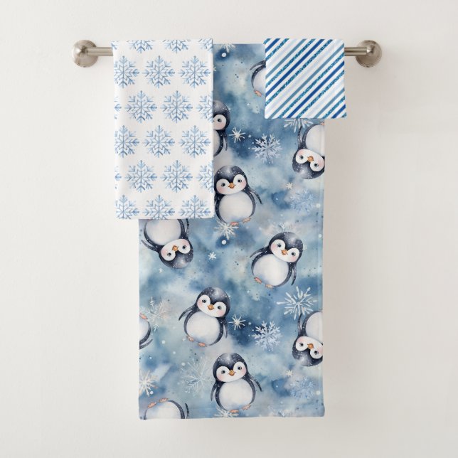 Niedliches Penguin Winter Badetuch Set (Insitu)