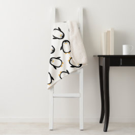 Niedliches Penguins-Muster Sherpadecke