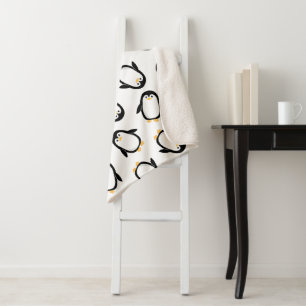 Niedliches Penguins-Muster Sherpadecke