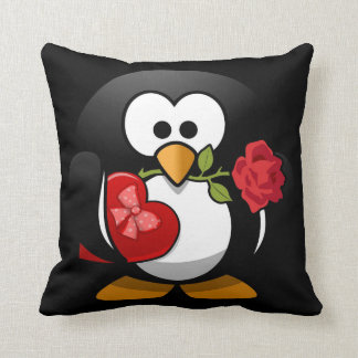 Niedliches PenguinValentinethrow-Kissen Kissen