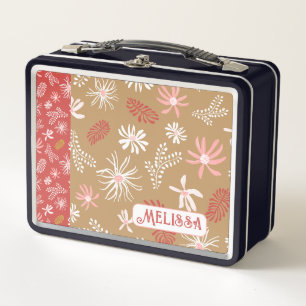 Niedliches Personal Metal Lunchbox, beige & rosa,  Metall Brotdose