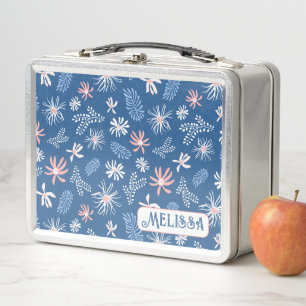 Niedliches Personal Metal Lunchbox blau und rosa B