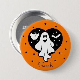Niedliches Personalisieren des Halloween-Geisterhe Button