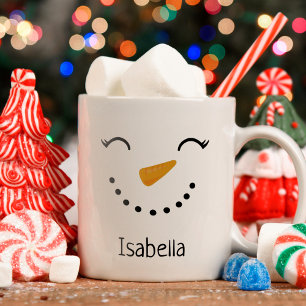 Niedliches Personalisiert Happy Snowman Weihnachts Kaffeetasse