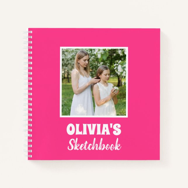 Niedliches Personalisiert Kids Foto Sketchbook Notizbuch (Vorderseite)