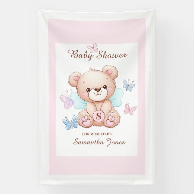 Niedliches Personalisiertes Baby-Duschbanner Banner (Vertikal)