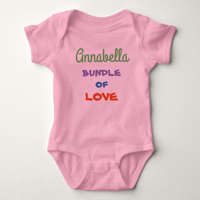 Niedliches Personalisiertes Baby Rompers Baby Bekl (Vorderseite)