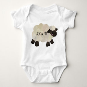 Niedliches Personalisiertes Baby Sheep Säugling Kl Baby Strampler