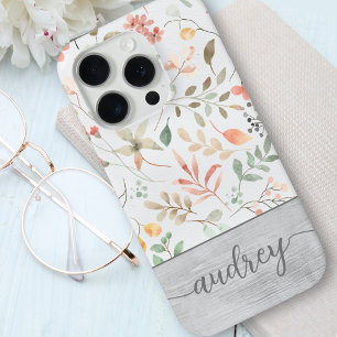 Niedliches Personalisiertes Blumenmuster-Monogramm Case-Mate iPhone Hülle
