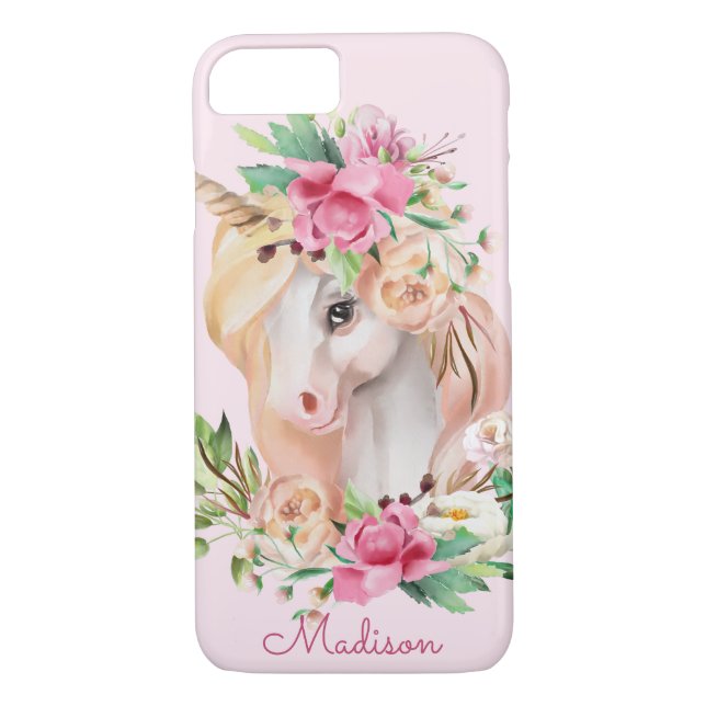 Niedliches Personalisiertes Einhorn Case-Mate iPhone Hülle (Rückseite)