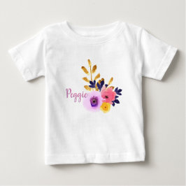 Niedliches Personalisiertes Floral Tutu Baby T-shirt
