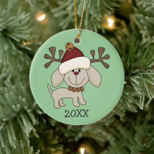 Niedliches Personalisiertes Foto Hund Weihnachtssc Keramikornament