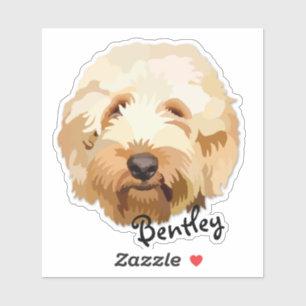 Niedliches Personalisiertes Golden Doodle-Aufklebe Aufkleber
