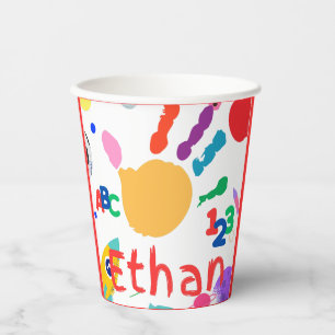 Niedliches Personalisiertes Kid's ABC Handfarbe 12 Pappbecher