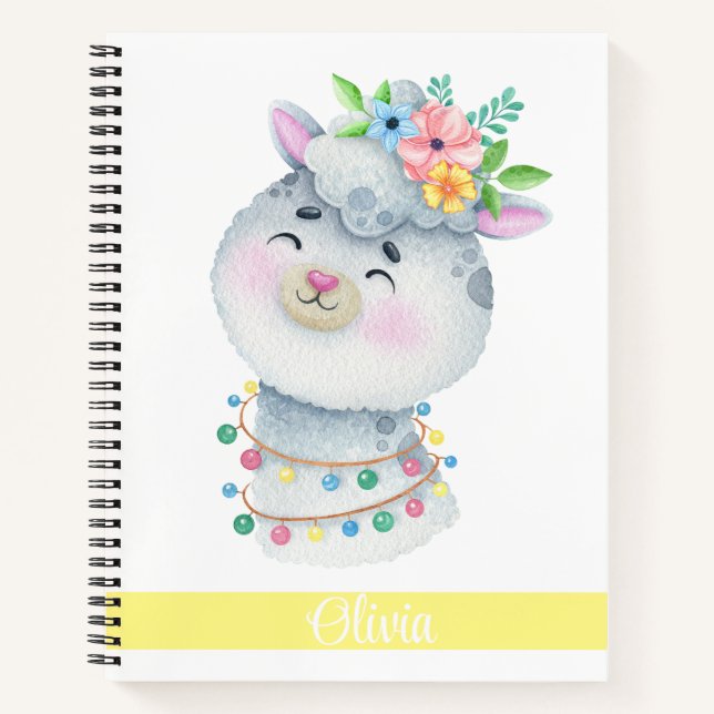 Niedliches Personalisiertes Llama-Notebook Notizbuch (Vorderseite)