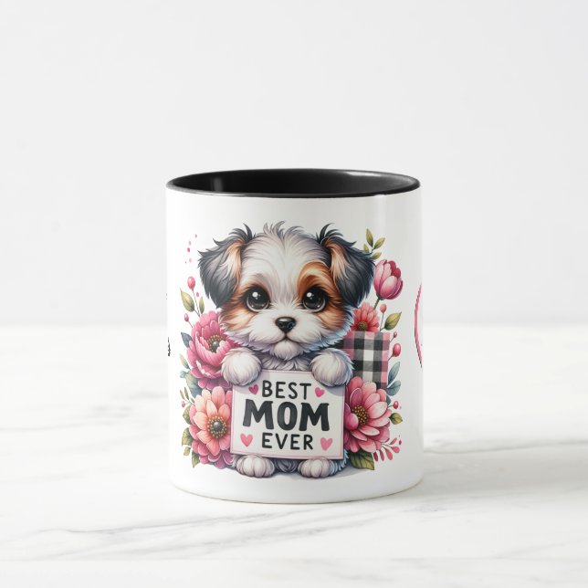 Niedliches Personalisiertes Muttertagsangebot/Hund Tasse (Zentrum)