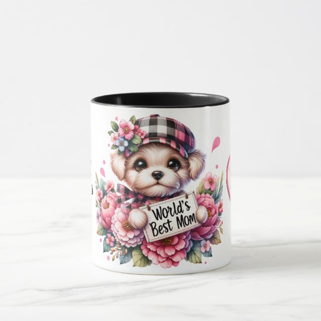 Niedliches Personalisiertes Muttertagsangebot/Hund Tasse (Zentrum)
