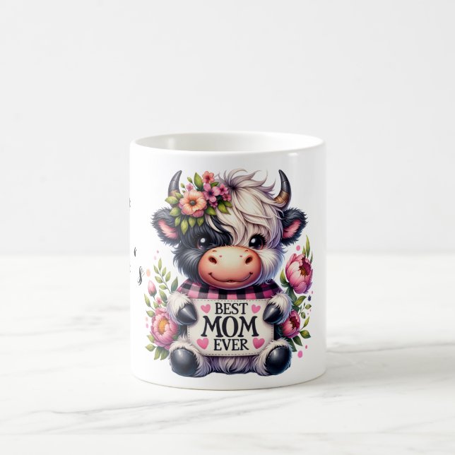 Niedliches Personalisiertes Muttertagsangebot/Kuh Kaffeetasse (Mittel)