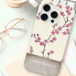 Niedliches Personalisiertes Shabby Chic Blumenholz Case-Mate iPhone Hülle
