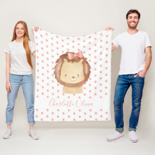 Niedliches Personalisiertes Watercolor Baby Lion P Fleecedecke