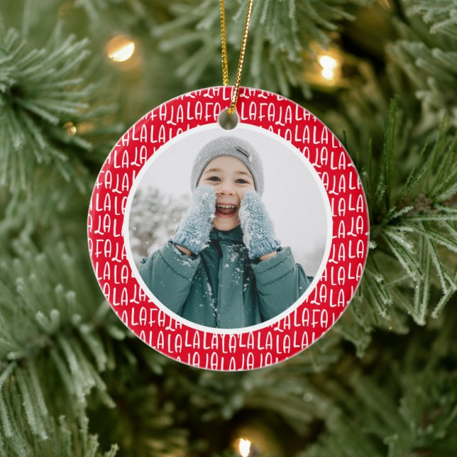 Niedliches personalisiertes Weihnachtsfest Foto Keramik Ornament (Baum)