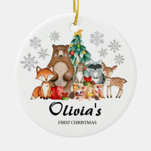 Niedliches Personalisiertes Weihnachtstier Keramik Ornament