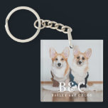 Niedliches Pet-Foto mit Monogramm Schlüsselanhänger<br><div class="desc">Niedliches Pet-Foto mit Monogramm-Schlüsselanhänger</div>