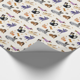 Niedliches Pet Wrapping Paper mit Hunden, Katzen u Geschenkpapier