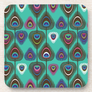 niedliches Pfauenfedermuster Untersetzer