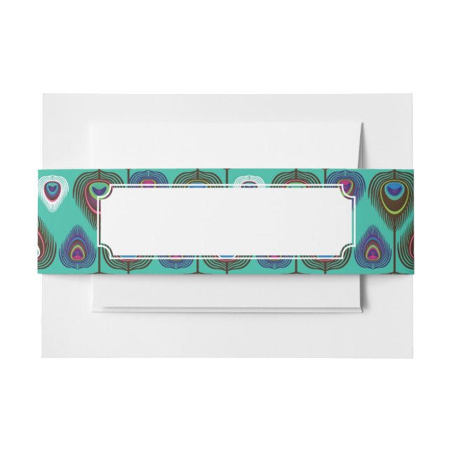 niedliches Pfaufedermuster Einladungsbanderole (Vorderseite Beispiel)