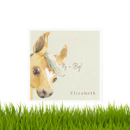 Niedliches Pferd Es ist ein Baby Shower Cocktail Serviette