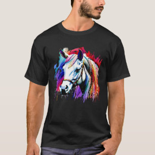 Niedliches Pferd Farbenfrohe Regenbogenfarben für  T-Shirt