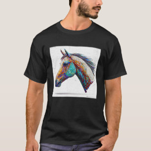Niedliches Pferd Farbspritzer Bunte Wasserfarbe Fr T-Shirt