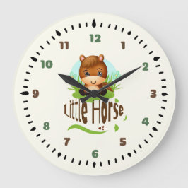 Niedliches Pferd Große Wanduhr