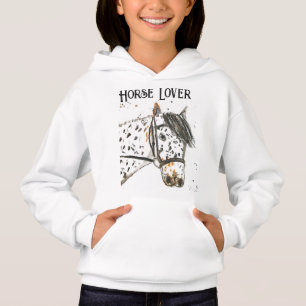 Niedliches Pferd Lover Reittier Cowgirl Watercolor Hoodie