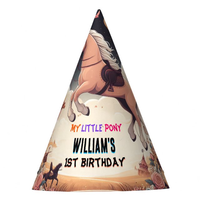 niedliches Pferd mein kleines Pony ersten 1. Gebur Partyhütchen (Vorderseite)