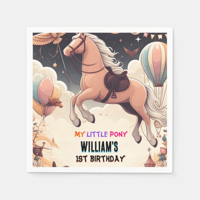 niedliches Pferd mein kleines Pony ersten 1. Gebur Serviette (Vorderseite)