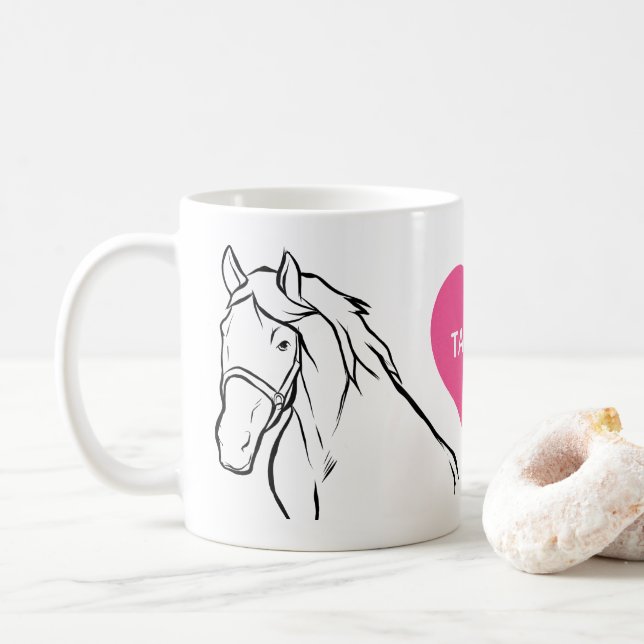 Niedliches Pferd Reittierfarm Kaffeetasse (Mit Donut)