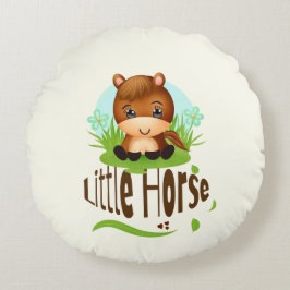 Niedliches Pferd Rundes Kissen