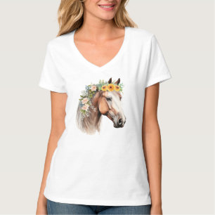 Niedliches Pferd Shirt, Shirt, natürliche Blume T-Shirt