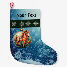 Niedliches Pferd und Verzierung Kleiner Weihnachtsstrumpf