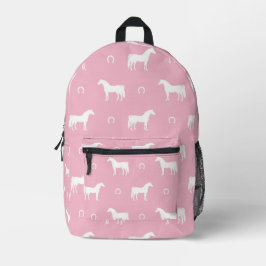 Niedliches Pferdemuster Rosa Bedruckter Rucksack