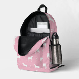 Niedliches Pferdemuster Rosa Bedruckter Rucksack