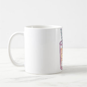 Niedliches Pfirsich- und Teetrinken Kaffeetasse