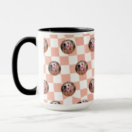 Niedliches Pfirsichfoto Collage Pets Lover Pattern Tasse
