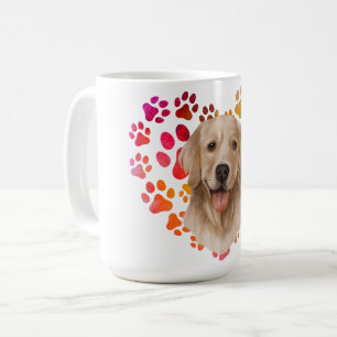 Niedliches Pfoten Herzgolden Hund Welpen Haustier Kaffeetasse