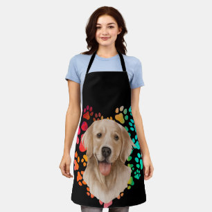 Niedliches Pfoten Herzgolden Hund Welpen Haustier  Schürze